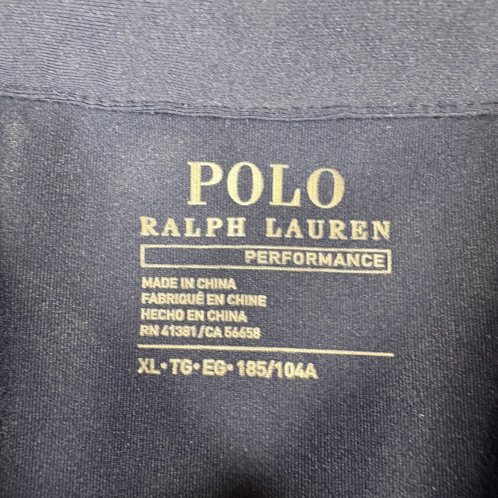Polo Ralph Lauren Performance Polo Mens XL Navy Blue Short Sleeve Stretch Logo - Picture 4 of 9